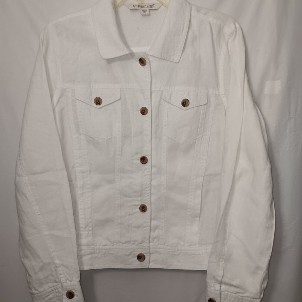 COLDWATER CREEK LINEN LIGHTWEIGHT JACKET - Picture 13 of 13